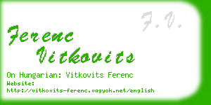 ferenc vitkovits business card